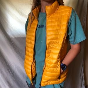 Yellow puffy vest